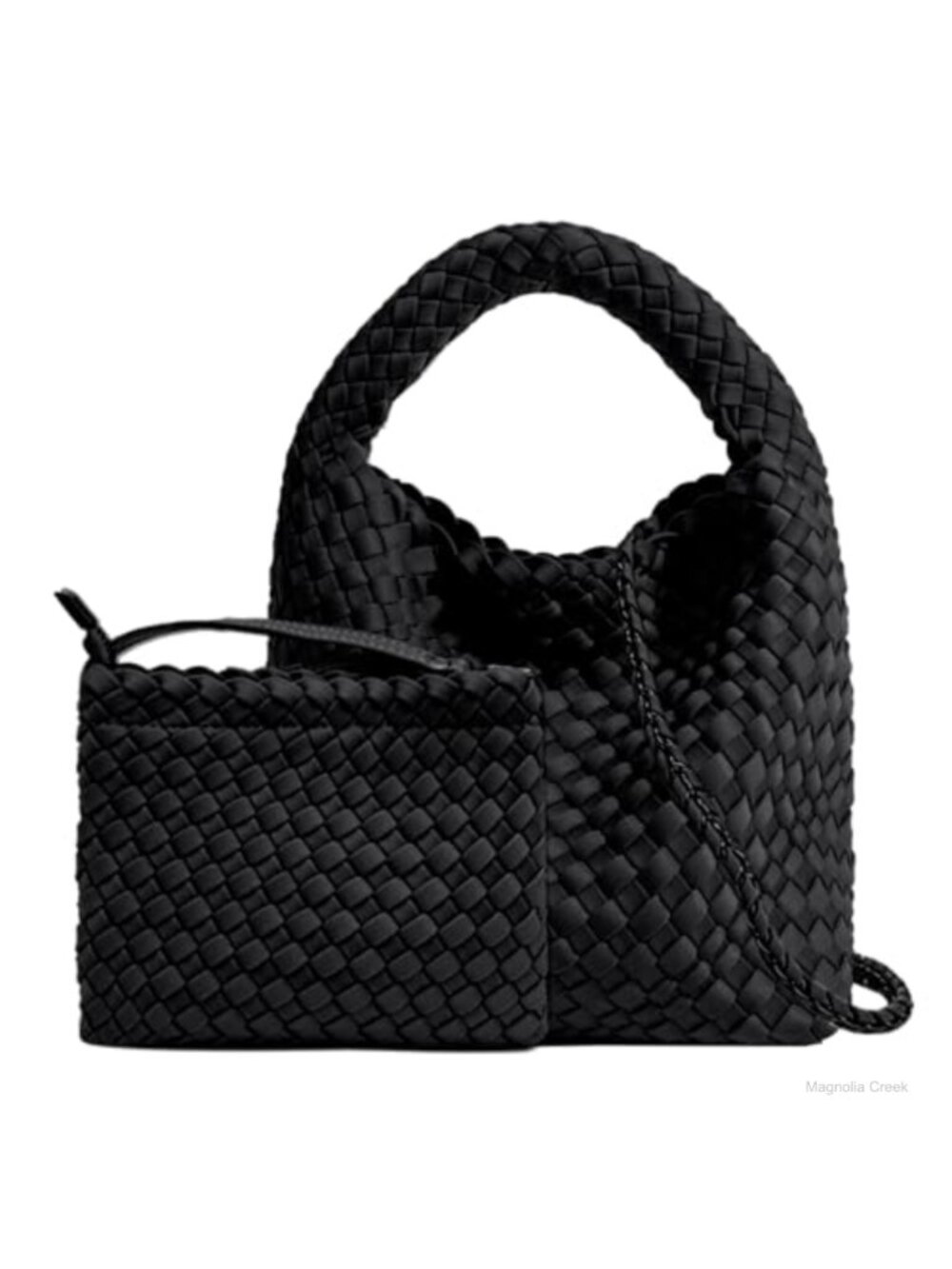 Handwoven Neoprene Tote Crossbody Shoulder Bag with Wallet